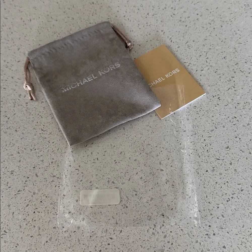 NWOT Michael Kors Brown Velvet Pouch Jewelry Bag